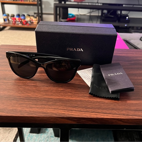 Prada Accessories - Prada Black Thick Framed Glasses with Case